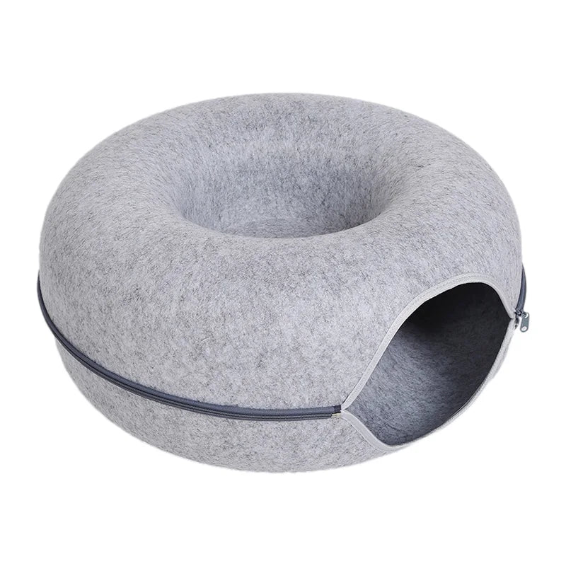Donut Cat Bed & Tunnel Play Cave
