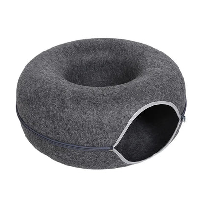 Donut Cat Bed & Tunnel Play Cave