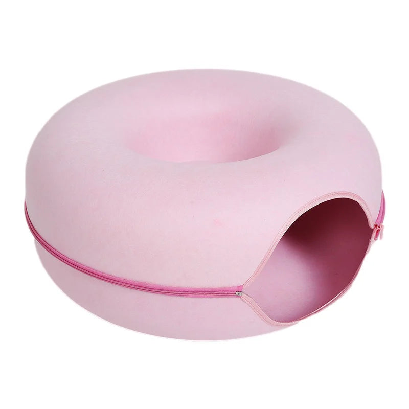 Donut Cat Bed & Tunnel Play Cave