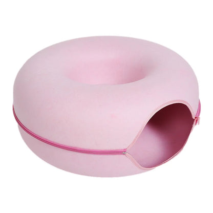 Donut Cat Bed & Tunnel Play Cave