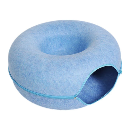 Donut Cat Bed & Tunnel Play Cave