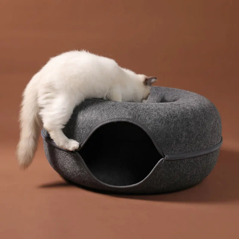 Donut Cat Bed & Tunnel Play Cave