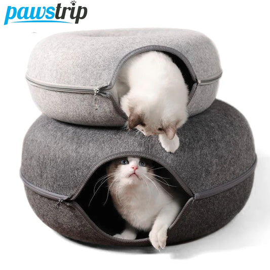 Donut Cat Bed & Tunnel Play Cave