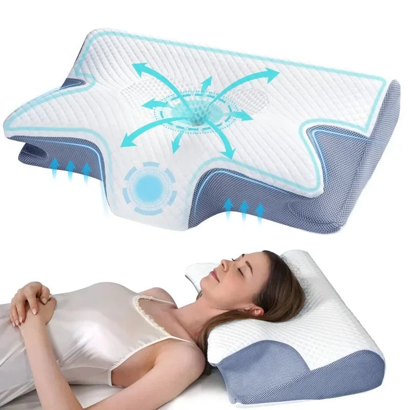 Contoured Memory Foam Neck Support Pillow