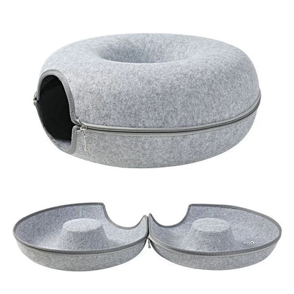 Donut Cat Bed & Tunnel Play Cave