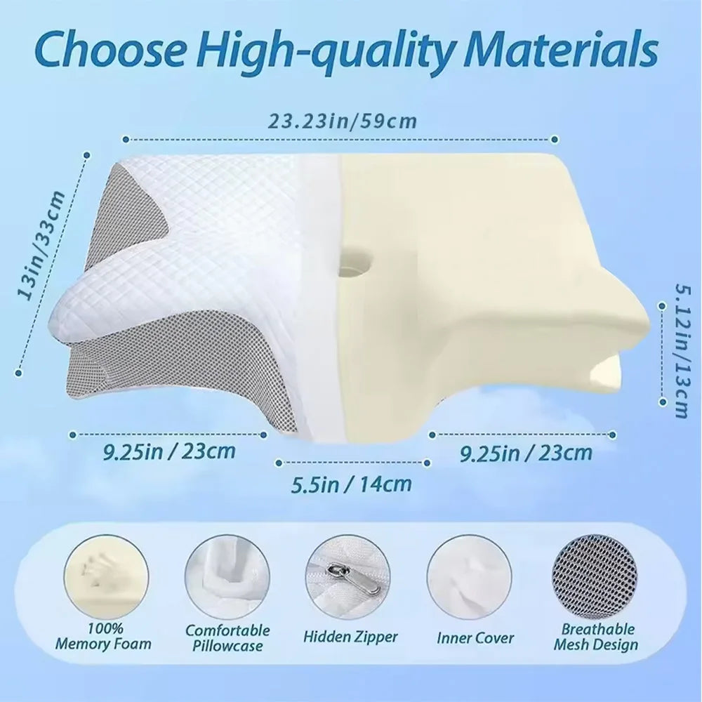 Contoured Memory Foam Neck Support Pillow
